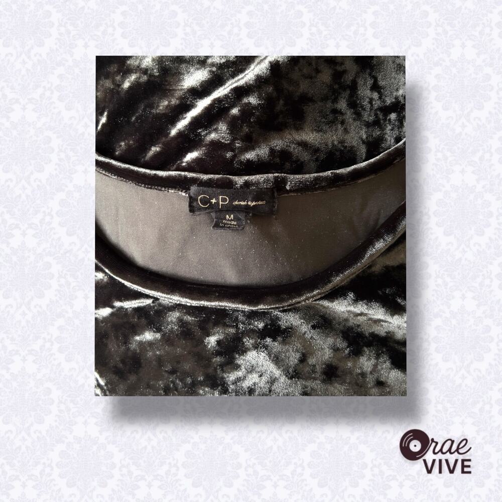 Cherish & Protect Maternity Dress Medium Pewter Crushed Velvet - Picture 3 of 4